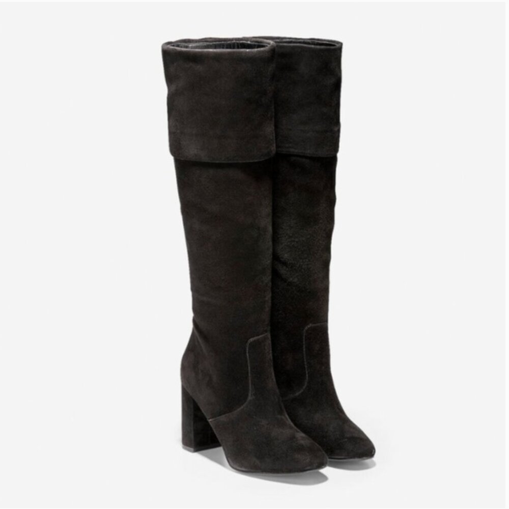 Cole Haan || "Tess" Cuff Heeled Suede Boots